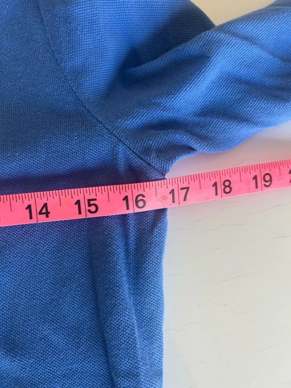 Y2K Ralph Lauren Medium Skinny Polo Blue Neon Green Big Pony LS - Picture 7 of 9